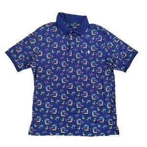 Polo Ralph Lauren Classic Fit Tropical Hawaiian Flamingo Pineapple Shirt XLT